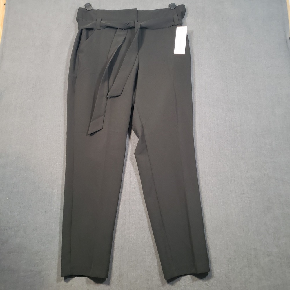 Bettina Star Ankle Trousers Womens 12 Black Meteorite Paperbag Tie Waist 2FB2096
